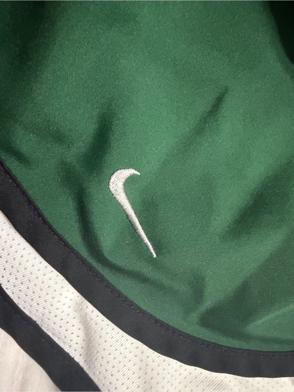 Nike Green Dri-Fit Athletic Shorts with Black Waist Trim - Picture 3 of 4